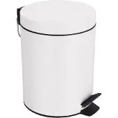 Spirella 7610583163950, 5 litres, forme ronde, acier, blanc, avec pédale, 19 cm