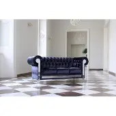 AEA Designer Sofagarnitur Glaselemente Chesterfield Polster Sofa Couch Textil Sofas
