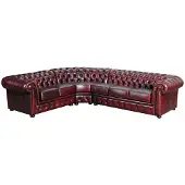 AEA Chesterfield Ecksofa Croton Ledersofa Sofa Couch Polster Garnitur Wohnlandschaft