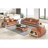 AEA Komplette Couchgarnitur Sofagarnitur Ledersofas Sofa 3tlg Sofas Braun