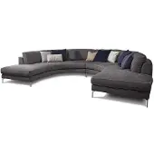 AEA Runde Luxus Wohnlandschaft Eckcouch Eckgarnitur Polster Möbel Sofa