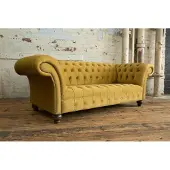 AEA Designer Chesterfield Sofagarnitur Sofa Couch Polster Set in Samt 4tlg. Sitzer