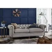 AEA Canapé Chesterfield Coussin Tissu Cuir Canapé Garniture 3 places