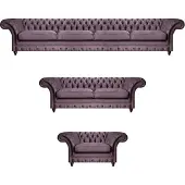 AEA Chesterfield Lila Garniture Canapé complet Set Sièges modernes 3pcs