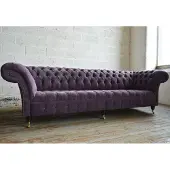 AEA Violet Canapé Chesterfield Coussin 4 places Siège Canapé Garniture Textile
