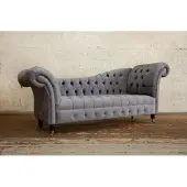 AEA Chesterfield Klassische Leder Couch Sofa Sitz Polster Stoffsofas Graue