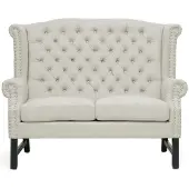 AEA Canapé Chesterfield Coussin Tissu Cuir Canapé Garniture 2 places