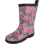 Beck Bottes en caoutchouc 'Zebra' rose / rose foncé / noir / blanc