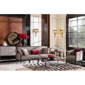 AEA Komplette Couchgarnitur Dreisitzer Sessel Couchtisch Set 3tlg Grau