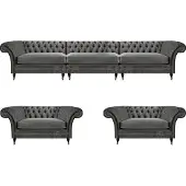 AEA Canapé Chesterfield moderne Canapé rembourré design 3+1+1 places