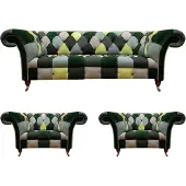 AEA Salon Chesterfield Canapé trois places Canapé 2x fauteuils Aménagement Nouveau
