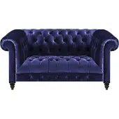AEA Design Modern Sofa Zweisitzer Couch Chesterfield Blau Wohnzimmer Einrichtung