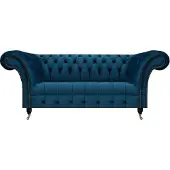 AEA Chesterfield bleu foncé Canapé rembourré Designer Salon Textile Canapé