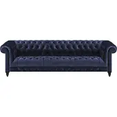 AEA Blau Polster Textil Chesterfield Viersitzer Sofa Couch Wohnzimmer Einrichtung
