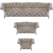AEA Sofagarnitur 3tlg Couch Sofas Polster Leder Garnitur Polstermöbel Chesterfield