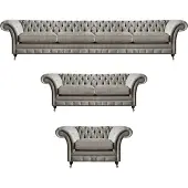 AEA Sitzmöbel Komplett Set 3tlg Wohnzimmer Sofagarnitur Polstersofas Chesterfield