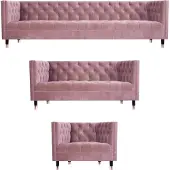 AEA Chesterfield Komplett Sofa Set 3tlg Wohnzimmer Einrichtung Sessel Design Möbel