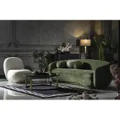 Xl Moebel Gmbh Ensemble Canapé Tissu Canapé Moderne Set 2pcs Vert Canapé