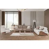 AEA Canapé complet Beige Designer Fauteuil trois places Meubles rembourrés