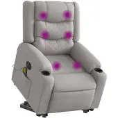 vidaXL Fauteuil de massage avec releveur Électrique Gris nuage Tissu
