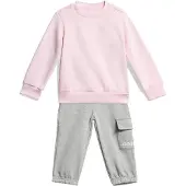 Adidas Survêtement 'Essentials' gris chiné / rose / blanc