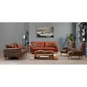 Xl Moebel Gmbh Moderner brauner Stoffsofa 4-teiliges Wohnzimmer Set mit Holzrahmen