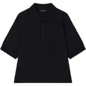 Armani Exchange pour femme. XW000887AF10819UC001 Polo élastique en piqué de coton Essential Logo Signature noir (S), Casuel, Manche cour