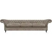 AEA Hellgraue Chesterfield Sitzcouch Polstermöbel Designer Dreisitzer Sofa
