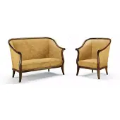 AEA Sofa Couch Polster Klassischer 2 Sitzer Sessel Gelb Italienische Stil