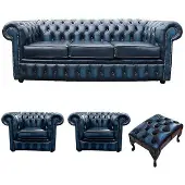 AEA Sofagarnitur Chesterfield Design Set Polster Couch Garnituren Leder #455