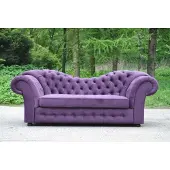 AEA Chesterfield Couch Polster Textil Couchen Dreisitzer Wohnzimmer Sofa Lila Samt
