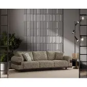 AEA Eleganter Beiger Dreisitzer Wohnzimmer Polstersofa Edle Textilcouch