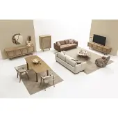 AEA Wohnzimmer-Set 2x 4-Sitzer Sessel Tische & Stauraum für Stil & Komfort