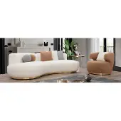 AEA Luxuriöses Wohnzimmer-Set Designer Weiße Polstercouch Stoffsessel