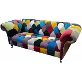 AEA Chesterfield Sofa Polster Design Mehrfarbig Sitz Textil Couch Wohnzimmer