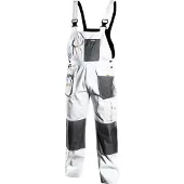 Neo Tools Pantalon de travail à bavette, blanc, HD, taille XXL/58