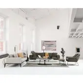 AEA Moderne Couchgarnitur Luxus Sofas Dreisitzer Sessel Komplettes Set Grau