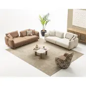 AEA Modernes Wohnzimmer: 2x 4-Sitzer Sofa, Sessel, Couch- & Beistelltisch