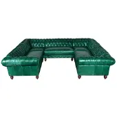 AEA Chesterfield Ecksofa Wohnlandschaft Polster Couch Big Ledersofa Eckgarnitur