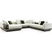 AEA Ecksofa weiß U-Form Luxus Stil Modern Wohnzimmer Sofa Wohnlandschaft