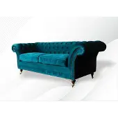 AEA Gemütliche Sofa Couch Chesterfield Grüne Textil Couchen Polster Dreisitzer