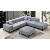 AEA Exklusive Graue L-Form Couch Designer Polstersofa Wohnzimmer 3-er