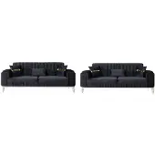 AEA Schwarze Sofagarnitur Designer Polster 3-Sitzer Exklusive Couch