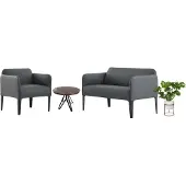 AEA Moderne Graue 2-Sitzer Couch Stilvolle Leder Sessel Luxus Garnitur