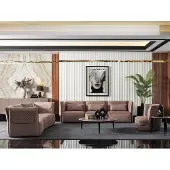 AEA Moderner 3-teiliges Wohnzimmer Set aus Textil in Beige