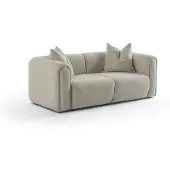 AEA Elegante Weiße Polstercouch Designer Wohnzimmer Textil 3-er Sofa