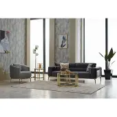 AEA Komplette Couchgarnitur Polstersofa Dreisitzer Stoffsofa Grau Sessel