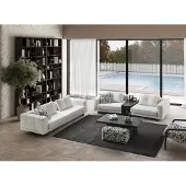AEA Weiße Wohnzimmer Edle Sitzgarnitur Polstersofa Beistelltisch Sessel
