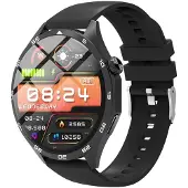 INF Montre Connectée Multifonction avec Bluetooth, Moniteur Fréquence Cardiaque Le noir