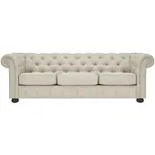 AEA Beige Chesterfield Salon Design Moderne Canapé Velours Meubles Tissu Nouveau
